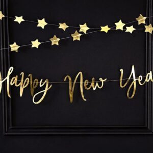 Happy new year uvijena slova baner